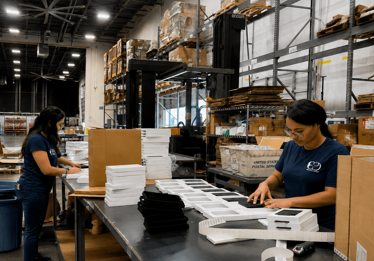 PBD Worldwide third-party logistics fulfillment center supporting DTC and B2B order fulfillment